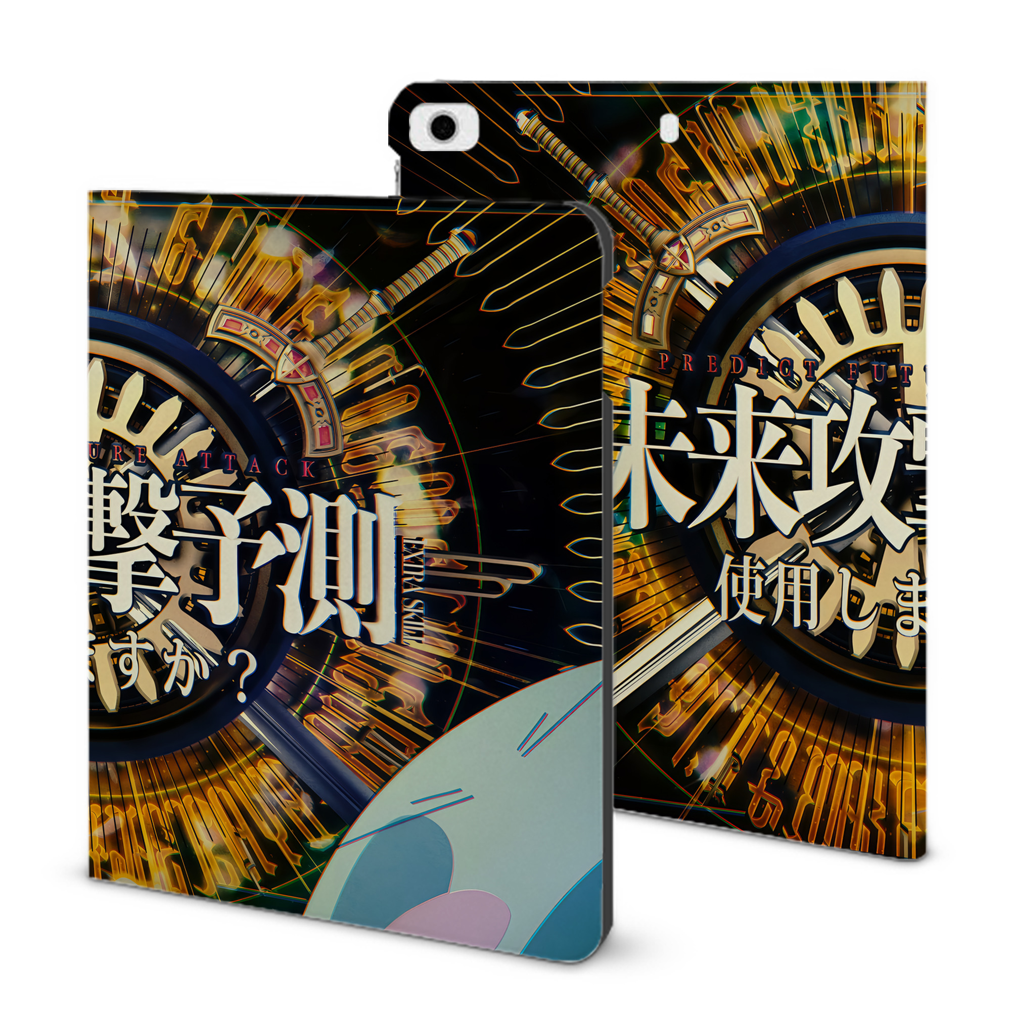 （画像用） 転スラ Regarding Reincarnated to Slime IPad ケース ブック型 PUレザー TPU 耐衝撃 軽量 薄型 ペン収納なし 全面保護 IPad 各モデル対応